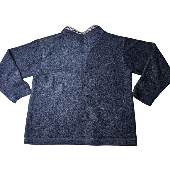 Sierra Sport Vintage Textured Mohair Blend Cozy Blue Sweater Ribbon Detail XL - Picture 2 of 9